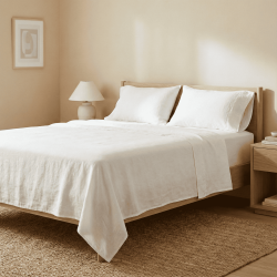 White Linen Sheet Set