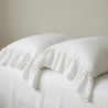 White Linen Pillowcase with Ruffles