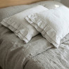 White Linen Pillowcase with Doubled Ruffles
