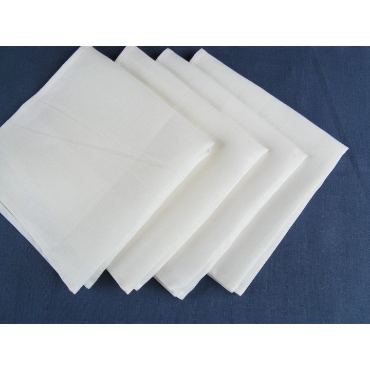 White Linen Napkins Set of 6