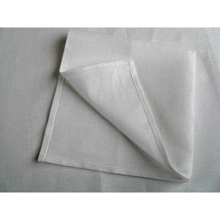 White Linen Napkins Set of 6 (view 2)