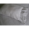 Oatmeal Linen Pillowcase with Ruffles