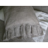 Oatmeal Linen Pillowcase with Ruffles