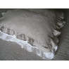 Oatmeal Linen Frilled Pillowcase