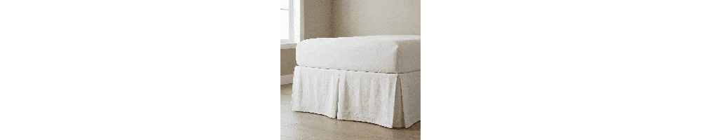 Linen Bed Skirts — White & Oatmeal, 170 GSM | LinenOwl