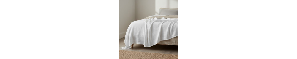 Linen Flat Sheets — White & Oatmeal, 170 GSM | LinenOwl